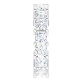 10K Gold Square Lab-Grown Diamond Shared-Prong Eternity Band – 3.75x3.75 mm Stones - White Gold - view 4