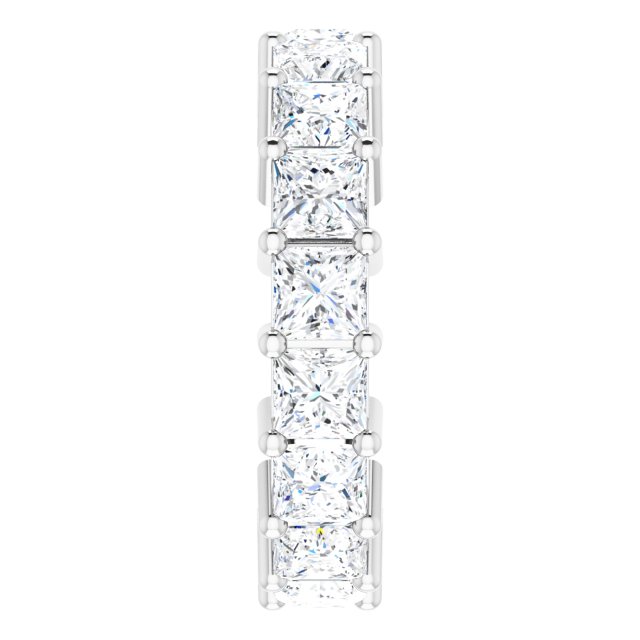 10K Gold Square Lab-Grown Diamond Shared-Prong Eternity Band – 3.75x3.75 mm Stones - White Gold - view 4