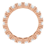 10K Gold Oval Lab-Grown Diamond Shared-Prong Eternity Band – 5x3 mm Stones - Rose Gold - view 2
