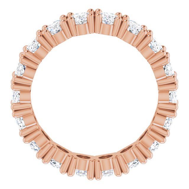 10K Gold Oval Lab-Grown Diamond Shared-Prong Eternity Band – 5x3 mm Stones - Rose Gold - view 2
