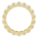 10K Gold Oval Lab-Grown Diamond Shared-Prong Eternity Band – 5x3 mm Stones - Yellow Gold - view 2