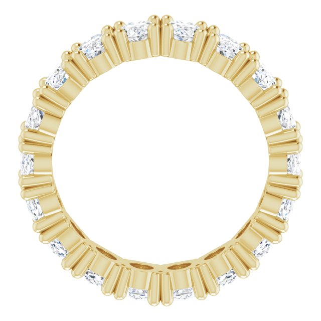 10K Gold Oval Lab-Grown Diamond Shared-Prong Eternity Band – 5x3 mm Stones - Yellow Gold - view 2