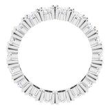 10K Gold Oval Lab-Grown Diamond Shared-Prong Eternity Band – 5x3 mm Stones - White Gold - view 2