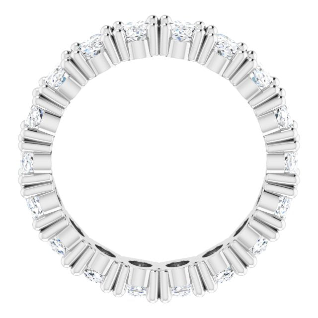 10K Gold Oval Lab-Grown Diamond Shared-Prong Eternity Band – 5x3 mm Stones - White Gold - view 2