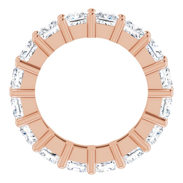 10K Gold Square Lab-Grown Diamond Shared-Prong Eternity Band – 3.75x3.75 mm Stones - Rose Gold - view 2