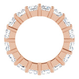 10K Gold Square Natural Diamond Shared-Prong Eternity Band – 3.75x3.75 mm Stones - Rose Gold - view 2