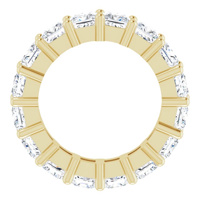 14K Gold Square Lab-Grown Diamond Shared-Prong Eternity Band – 3.75x3.75 mm Stones - Yellow Gold - view 2