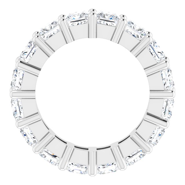 10K Gold Square Lab-Grown Diamond Shared-Prong Eternity Band – 3.75x3.75 mm Stones - White Gold - view 2