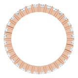 10K Gold Square Natural Diamond Shared-Prong Eternity Band – 1.75x1.75 mm Stones - Rose Gold - view 2