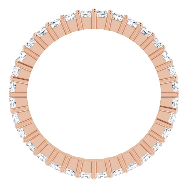 10K Gold Square Natural Diamond Shared-Prong Eternity Band – 1.75x1.75 mm Stones - Rose Gold - view 2