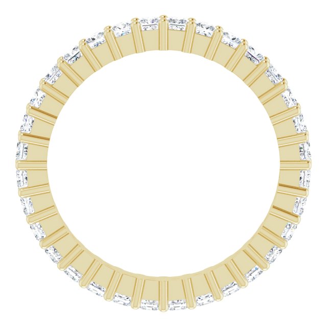 14K Gold Square Lab-Grown Diamond Shared-Prong Eternity Band – 1.75x1.75 mm Stones - Yellow Gold - view 2