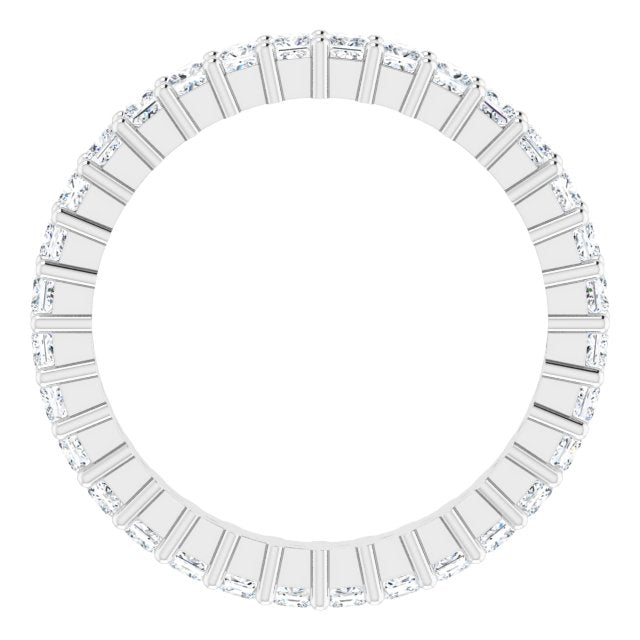 10K Gold Square Natural Diamond Shared-Prong Eternity Band – 1.75x1.75 mm Stones - White Gold - view 2