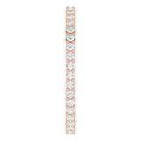 10K Gold Round Lab-Grown Diamond Shared-Prong Eternity Band – 1.3 mm Stones - Rose Gold - view 4