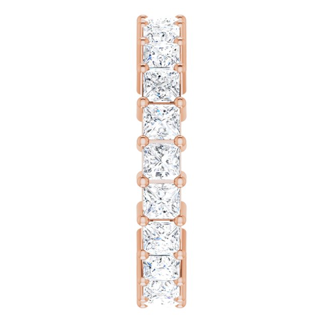 10K Gold Square Natural Diamond Shared-Prong Eternity Band – 2.75x2.75 mm Stones - Rose Gold - view 4