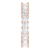 10K Gold Square Lab-Grown Diamond Shared-Prong Eternity Band – 2.75x2.75 mm Stones - Rose Gold - view 4