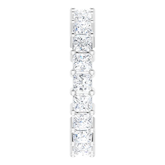 10K Gold Square Lab-Grown Diamond Shared-Prong Eternity Band – 2.75x2.75 mm Stones - White Gold - view 4
