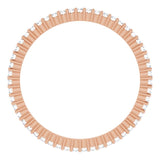 10K Gold Round Natural Diamond Shared-Prong Eternity Band – 1 mm Stones - Rose Gold - view 2