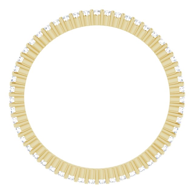 14K Gold Round Lab-Grown Diamond Shared-Prong Eternity Band – 1 mm Stones - Yellow Gold - view 2