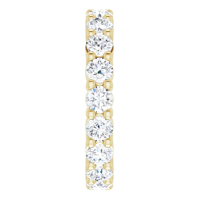 14K Gold Round Lab-Grown Diamond Shared-Prong Eternity Band – 3.2 mm Stones - Yellow Gold - view 4