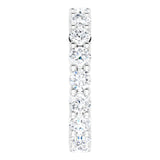 10K Gold Round Natural Diamond Shared-Prong Eternity Band – 3.2 mm Stones - White Gold - view 4