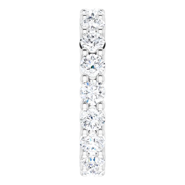 10K Gold Round Natural Diamond Shared-Prong Eternity Band – 3.2 mm Stones - White Gold - view 4