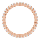 10K Gold Square Lab-Grown Diamond Shared-Prong Eternity Band – 1.5x1.5 mm Stones - Rose Gold - view 2