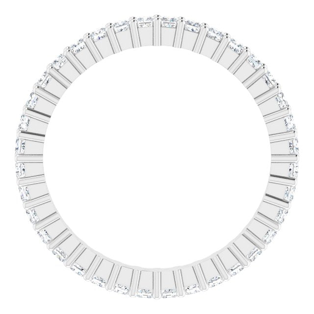10K Gold Square Natural Diamond Shared-Prong Eternity Band – 1.5x1.5 mm Stones - White Gold - view 2