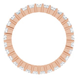 10K Gold Square Natural Diamond Shared-Prong Eternity Band – 2x2 mm Stones - Rose Gold - view 2