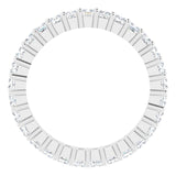 10K Gold Square Lab-Grown Diamond Shared-Prong Eternity Band – 2x2 mm Stones - White Gold - view 2