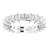 10K Gold Square Lab-Grown Diamond Shared-Prong Eternity Band – 3x3 mm Stones - White Gold - view 3
