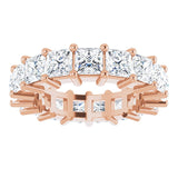10K Gold Square Lab-Grown Diamond Shared-Prong Eternity Band – 3.75x3.75 mm Stones - Rose Gold - view 3