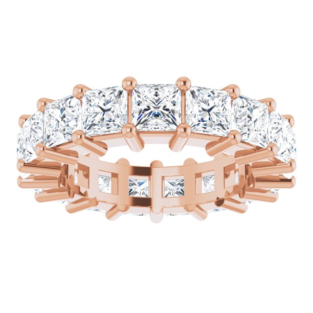 10K Gold Square Lab-Grown Diamond Shared-Prong Eternity Band – 3.75x3.75 mm Stones - Rose Gold - view 3