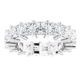 10K Gold Square Natural Diamond Shared-Prong Eternity Band – 3.75x3.75 mm Stones - White Gold - view 3
