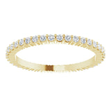 14K Gold Round Lab-Grown Diamond Shared-Prong Eternity Band – 1.3 mm Stones - Yellow Gold - view 3
