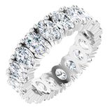 Platinum Oval Lab-Grown Diamond Shared-Prong Eternity Band – 5x3 mm Stones