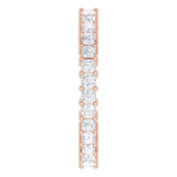 10K Gold Square Natural Diamond Shared-Prong Eternity Band – 1.75x1.75 mm Stones - Rose Gold - view 4