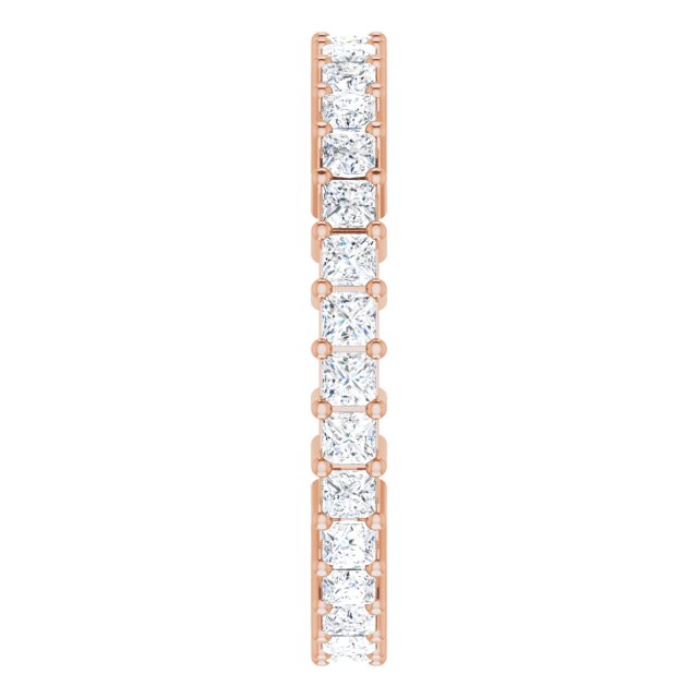 10K Gold Square Natural Diamond Shared-Prong Eternity Band – 1.75x1.75 mm Stones - Rose Gold - view 4