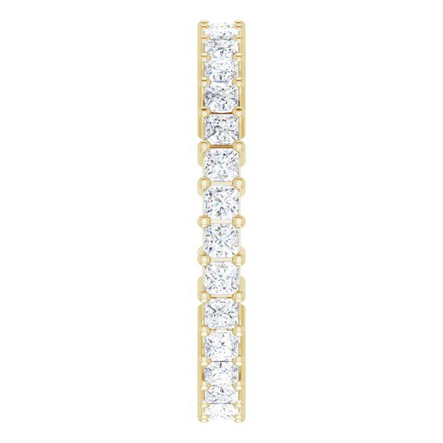 14K Gold Square Lab-Grown Diamond Shared-Prong Eternity Band – 1.75x1.75 mm Stones - Yellow Gold - view 4