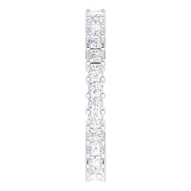 10K Gold Square Natural Diamond Shared-Prong Eternity Band – 1.75x1.75 mm Stones - White Gold - view 4