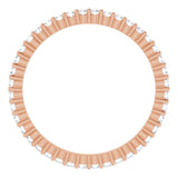 10K Gold Round Natural Diamond Shared-Prong Eternity Band – 1.3 mm Stones - Rose Gold - view 2