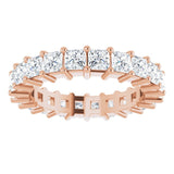 10K Gold Square Natural Diamond Shared-Prong Eternity Band – 2.75x2.75 mm Stones - Rose Gold - view 3