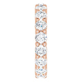 10K Gold Round Natural Diamond Shared-Prong Eternity Band – 3.4 mm Stones - Rose Gold - view 4