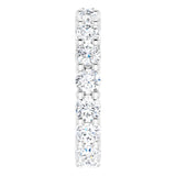 10K Gold Round Lab-Grown Diamond Shared-Prong Eternity Band – 3.4 mm Stones - White Gold - view 4