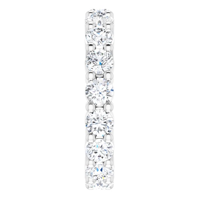 10K Gold Round Lab-Grown Diamond Shared-Prong Eternity Band – 3.4 mm Stones - White Gold - view 4