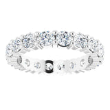 Platinum Round Lab-Grown Diamond Shared-Prong Eternity Band – 3.2 mm Stones - view 3