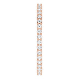 10K Gold Round Lab-Grown Diamond Shared-Prong Eternity Band – 1.3 mm Stones - Rose Gold - view 4