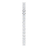10K Gold Round Lab-Grown Diamond Shared-Prong Eternity Band – 1.3 mm Stones - White Gold - view 4