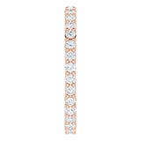 10K Gold Round Lab-Grown Diamond Shared-Prong Eternity Band – 1.5 mm Stones - Rose Gold - view 4