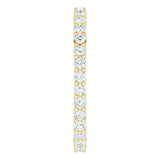 10K Gold Round Lab-Grown Diamond Shared-Prong Eternity Band – 1.5 mm Stones - Yellow Gold - view 4
