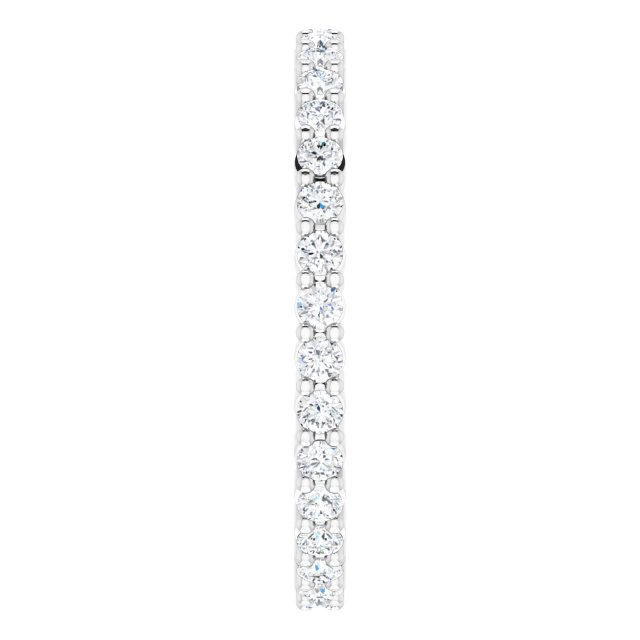 10K Gold Round Lab-Grown Diamond Shared-Prong Eternity Band – 1.5 mm Stones - White Gold - view 4